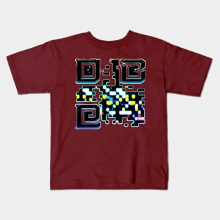 QR code art design Kids T-Shirt